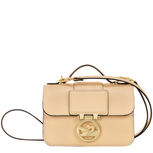 Tan Off White Patent Mini Box Satchel