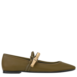 Le Roseau Ballerinas , Olive - Leather