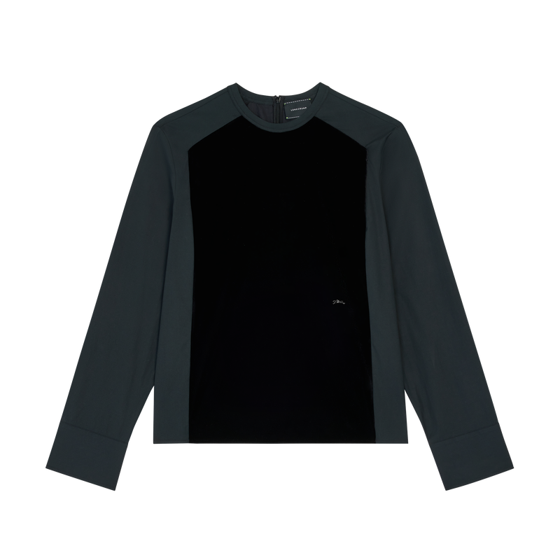 Blusa , Terciopelo - Negro  - Vista 1 de 3