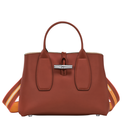 Le Roseau M Handbag , Mahogany - Leather