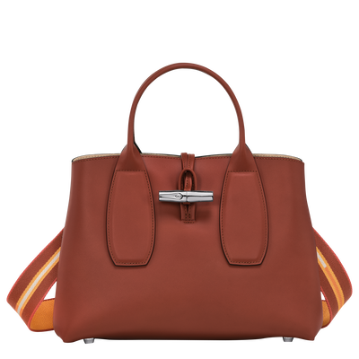 Le Roseau M Handbag Mahogany - Leather | Longchamp US
