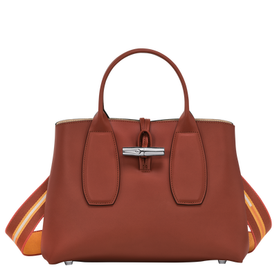 Roseau Handbag M, Mahogany