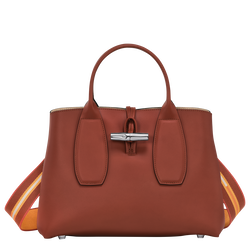 Roseau M Handbag , Mahogany - Leather