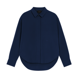 Shirt , Navy - Cotton poplin