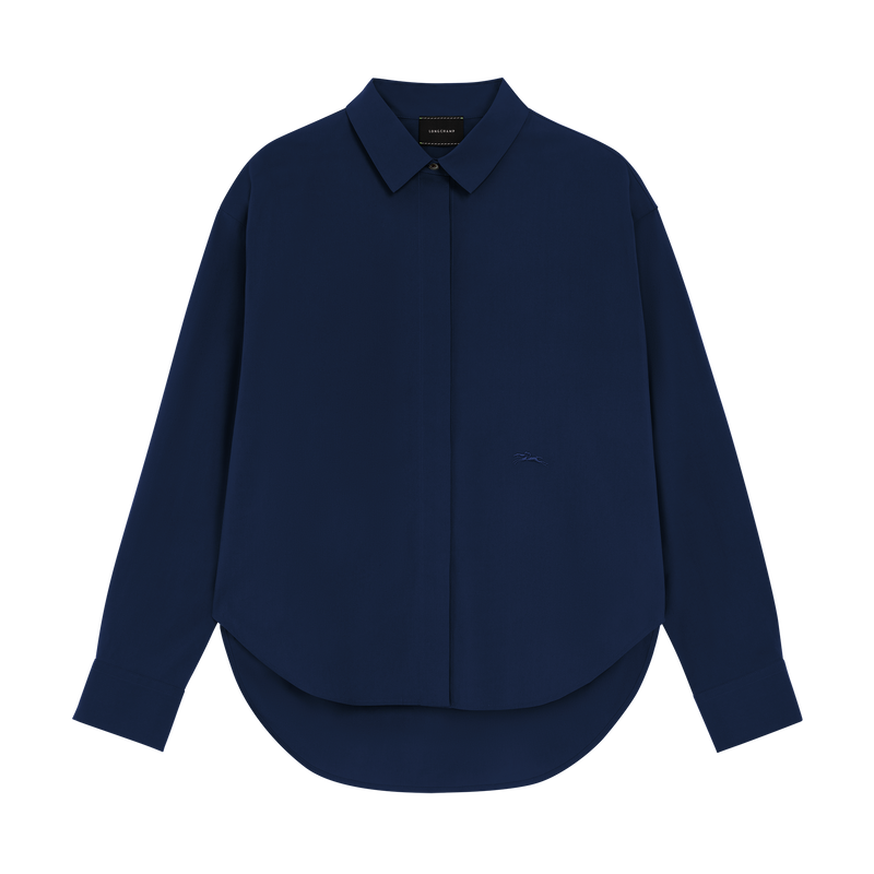 Chemise , Popeline de coton - Marine  - Vue 1 de 5