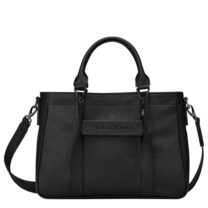 Longchamp 3D Bolso con asa superior S, Negro