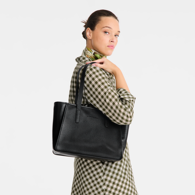 Shopper L Le Foulonné , Leder - Schwarz
