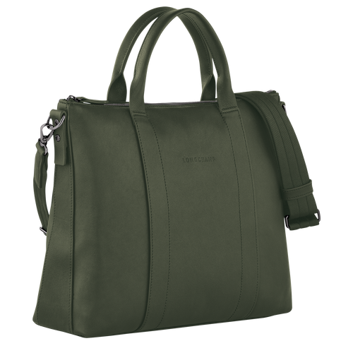 Longchamp 3D Briefcase , Khaki - Leather - View 2 of 4