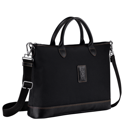 Boxford S Briefcase , Black - Recycled canvas - View 2 of  4