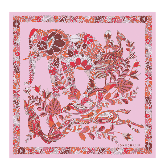 シルクスカーフ 21秋冬コレクション Pink Silver soi018 ロンシャン Jp