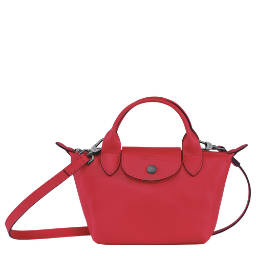 Le Pliage Cuir Top handle bag XS, Red Kiss