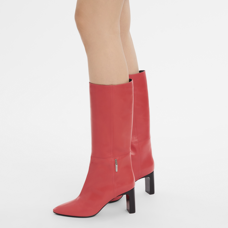 Red knee on sale high heel boots