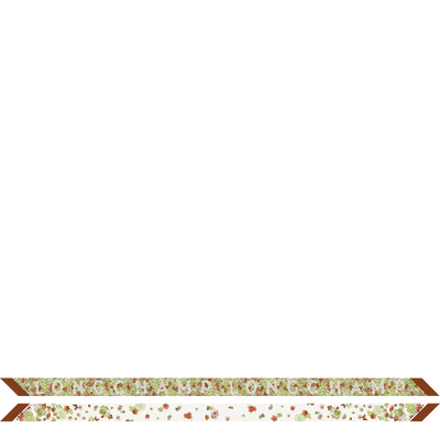 Bandeau Frise Fleurie , Soie - Cognac