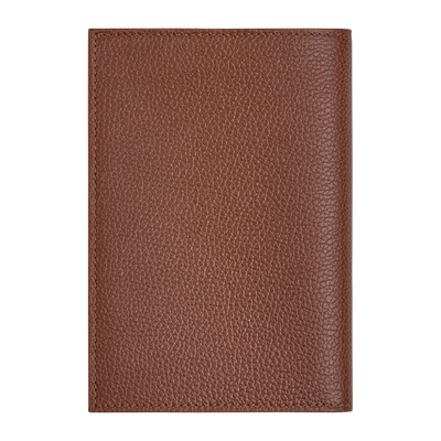 Le Foulonn&eacute; Passport cover , Coffee - Leather