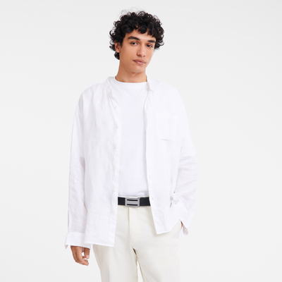 Herrengürtel Delta Box , Leder - Schwarz/Marine