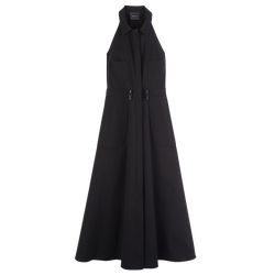 Long dress , Black - Popelin