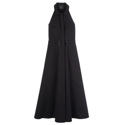 Robe longue , Popeline - Noir