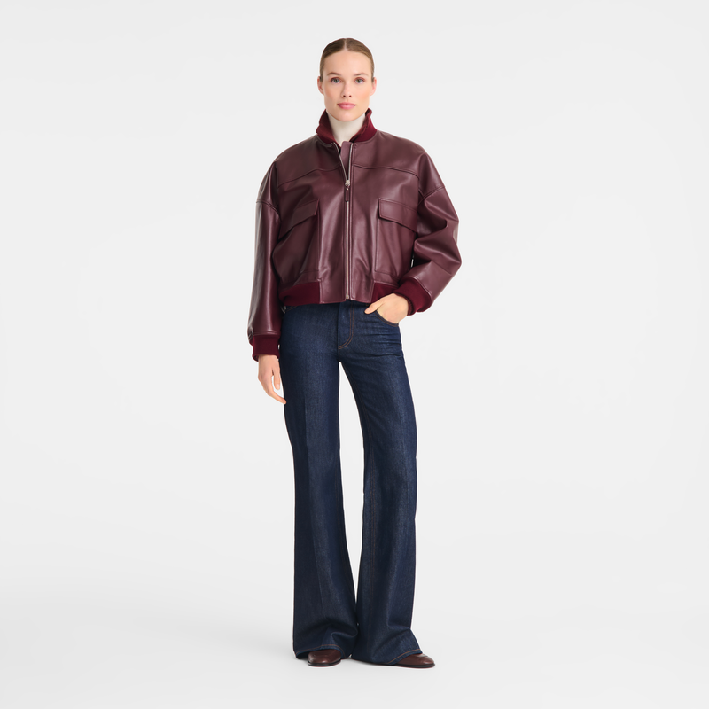 Jacket , Burgundy - Leather  - View 2 of  5