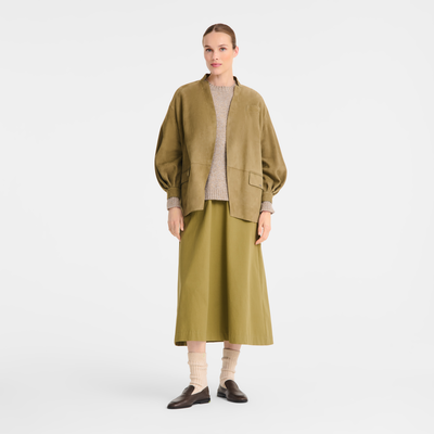 Jacket , Olive - Leather