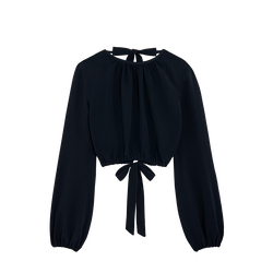 Top , Crepe - Preto