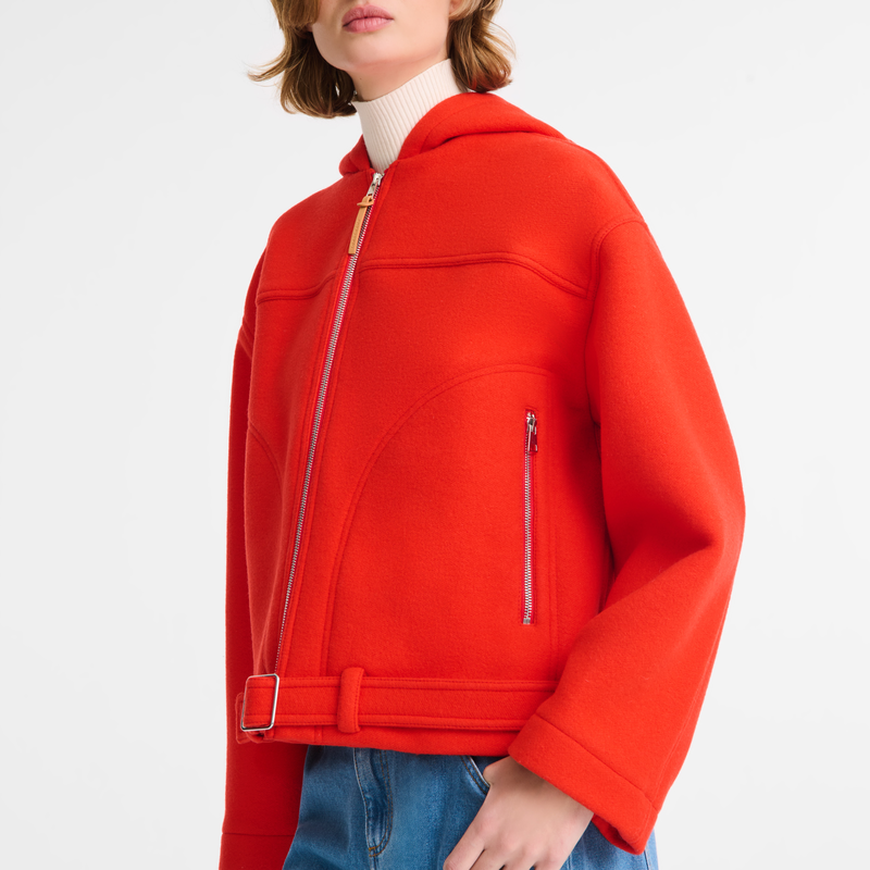 Jacket , Red - Wool broadcloth  - View 5 of 5