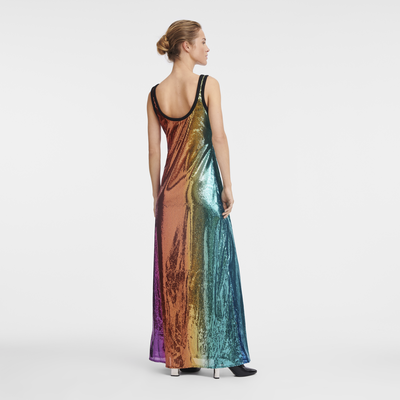 null Langes Kleid, Multicolor