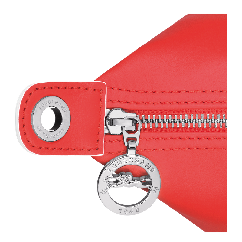 Le Pliage Leather Key Case In Red