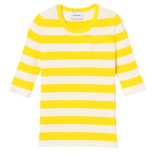 Collezione primavera-estate 2023 T-shirt in maglia,  Limone/Greggio