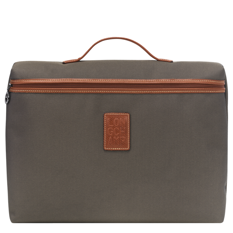 Boxford S Briefcase , Brown - Recycled canvas  - View 1 of 4