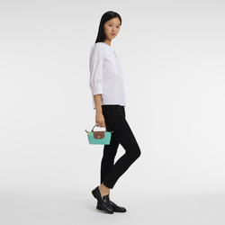 Le Pliage 原創系列 附提把的小袋子 , 綠松石色 - 再生帆布