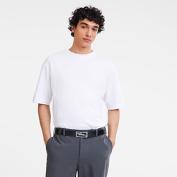 Delta Box Men's belt , Black/Navy - Leather