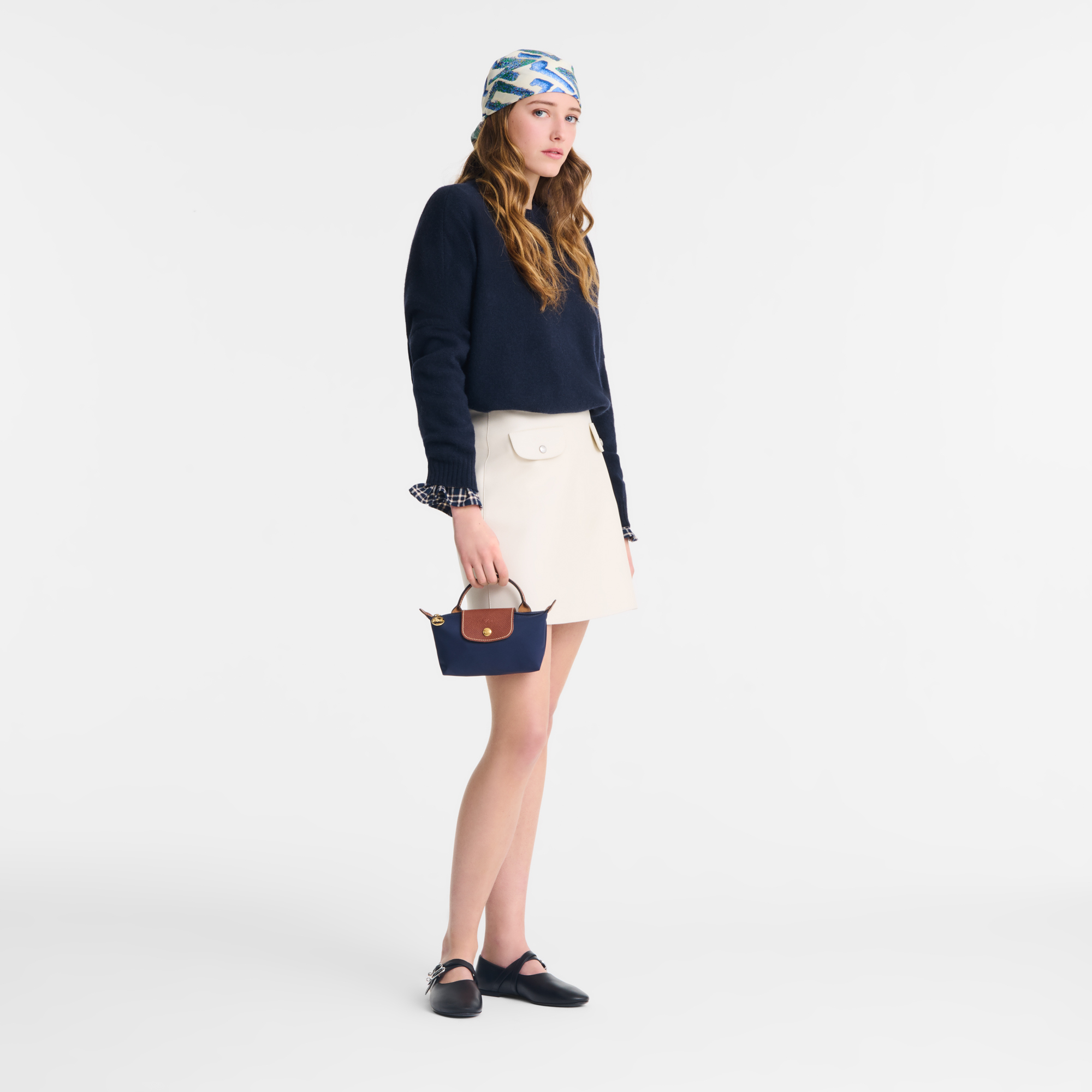 Pouch with handle, Navy - View 2 of
5 - zoom in Le Pliage Original Pouch with handle, Navy