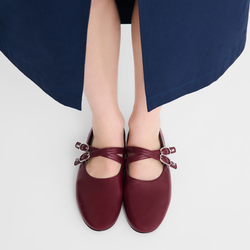 Le Foulonné Ballerinas , Pomegranate - Leather