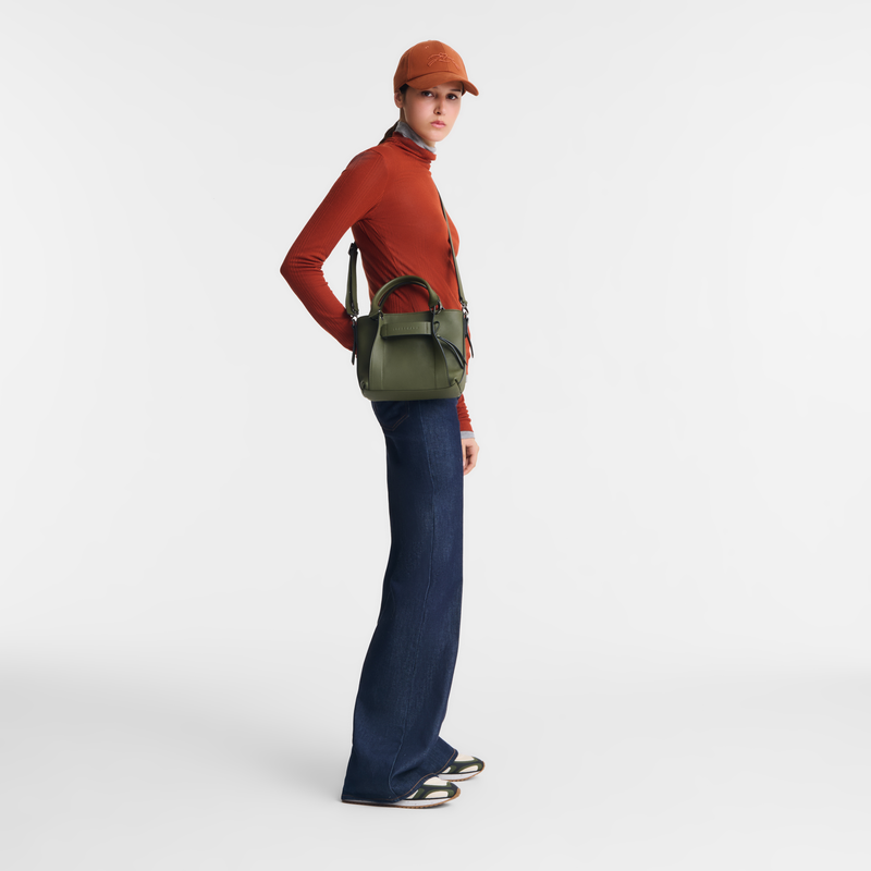 Longchamp 3D S Handbag , Khaki - Leather  - View 2 of 5