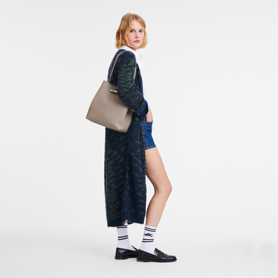 Schultertasche M Le Roseau , Leder - Hellgrau