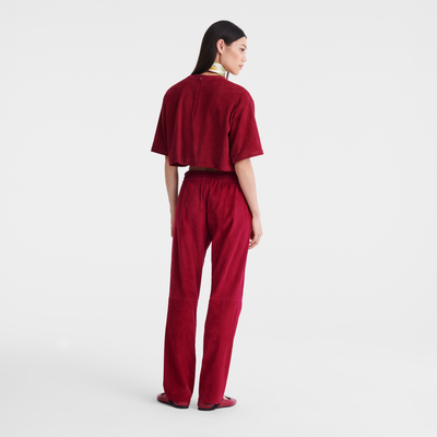 null Leather straight pants, Beetroot