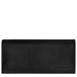 Le Foulonn&eacute; Long continental wallet , Black - Leather