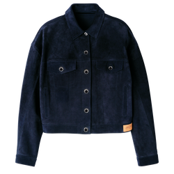 Jacket , Navy - Leather