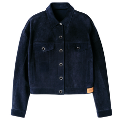 Jacket , Navy - Leather