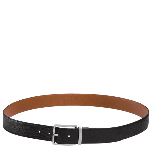 Men's belt Le Foulonné Black/Caramel (L7705021F75) | Longchamp IE