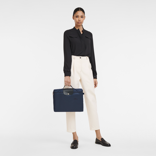 Le Pliage Green S Briefcase , Navy - Recycled canvas - View 2 of 5