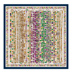 Parelketting Zijden sjaal 50 , Marineblauw - Zijde