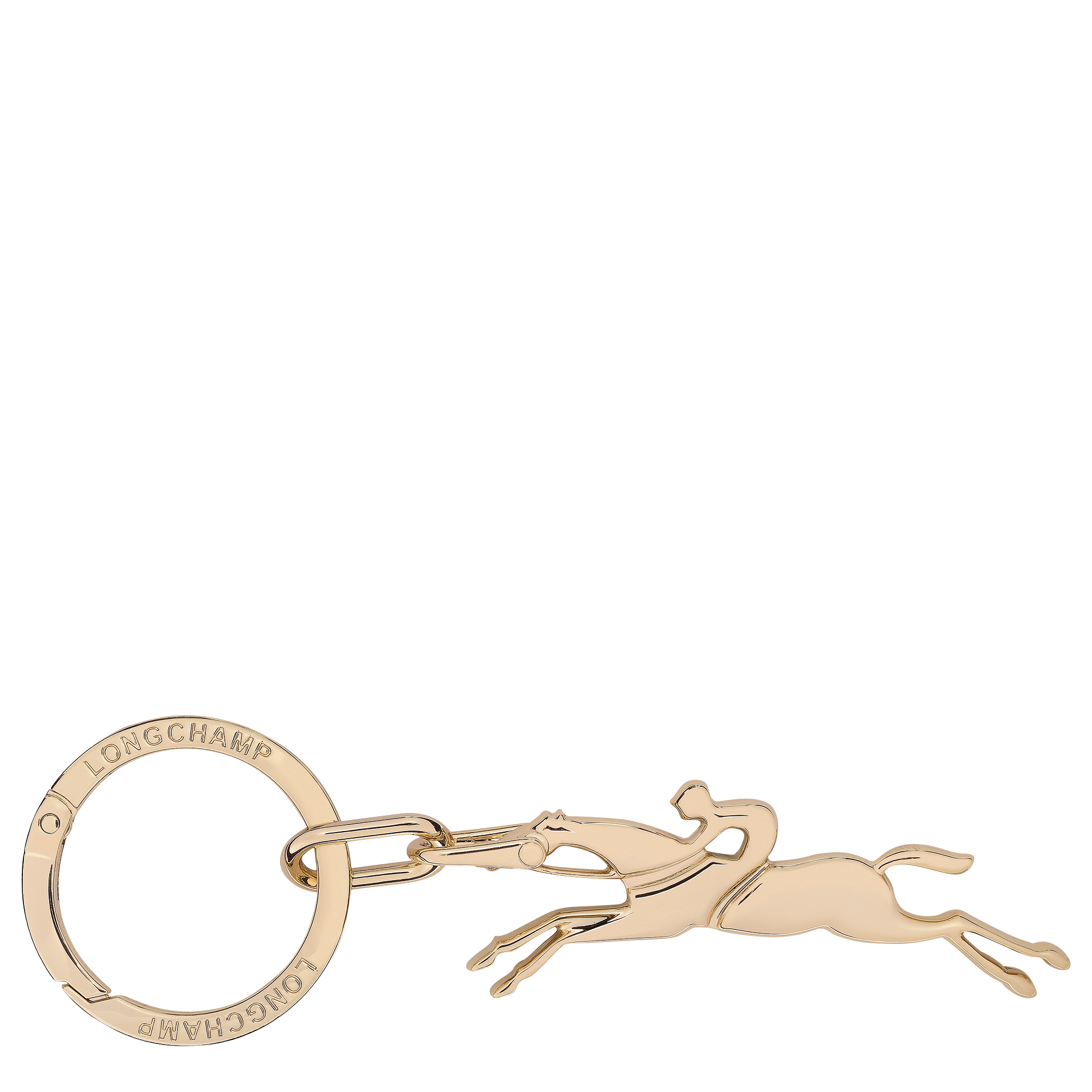 Cavalier Longchamp Keyring, Very pale gold
