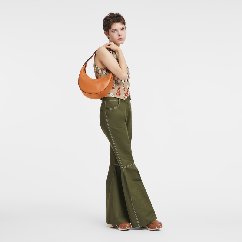 Le Roseau Essential M Hobo bag , Orange - Leather  - View 2 of  4