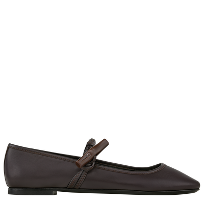 Ballerines Roseau , Cuir - Ebène
