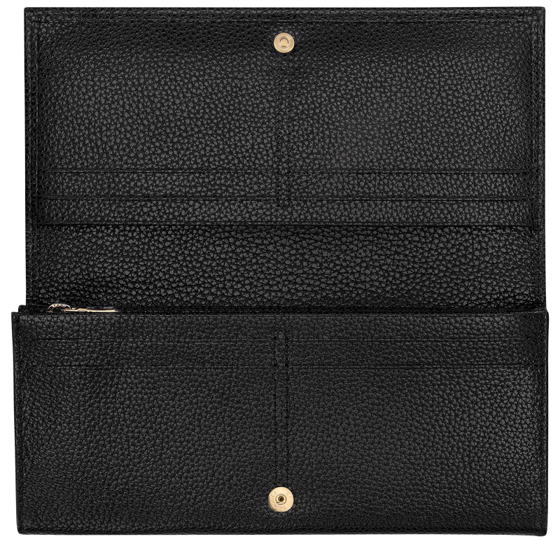 Le Foulonn&eacute; Long continental wallet , Black - Leather  - View 3 of  3