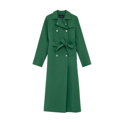 Trench coat , British Green - Water-repellent technical canvas