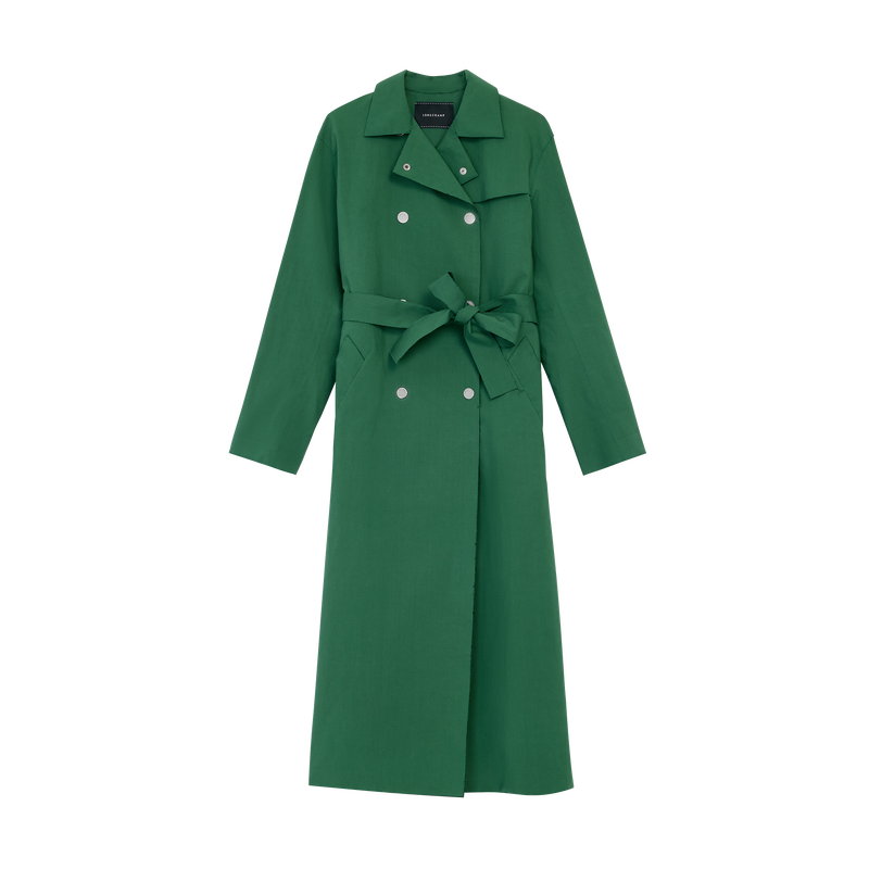 Trench coat , British Green - Water-repellent technical canvas  - View 1 of  5
