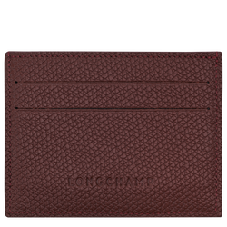 Le Roseau Card holder , Burgundy - Leather