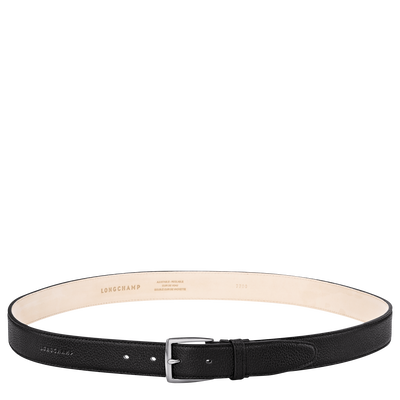 Le Foulonn&eacute; Herenriem , Zwart - Leder